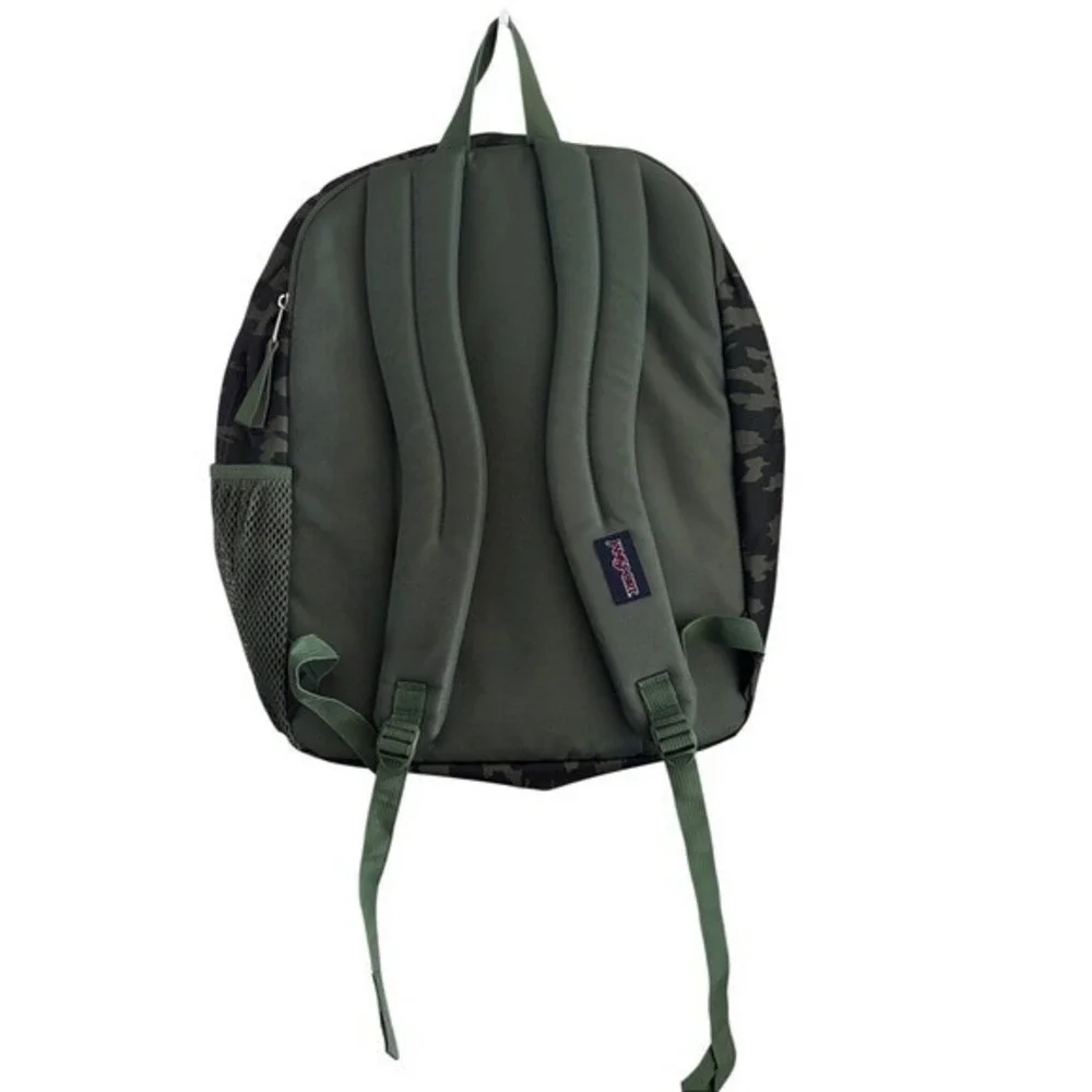 Jansport Big Student Backpack XL Olive Green Camo Illusion 34L Laptop Sleeve NEW